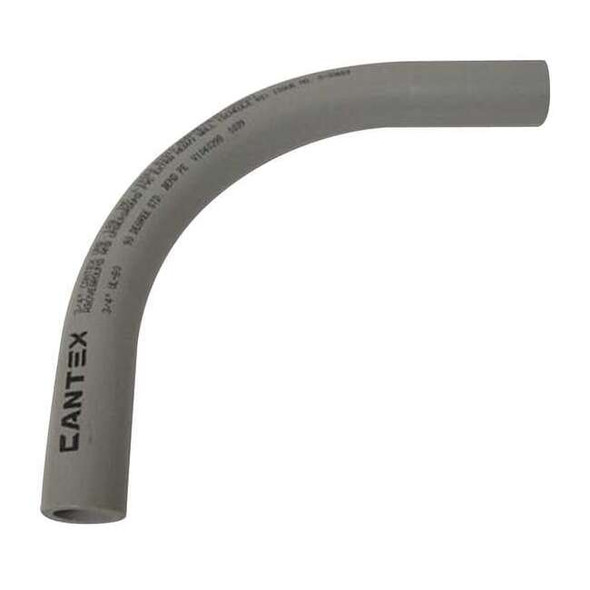 Cantex Conduit Fitting 90 Deg Elbow, 3/4 in, Glue, PVC, PVC Coated 5121054