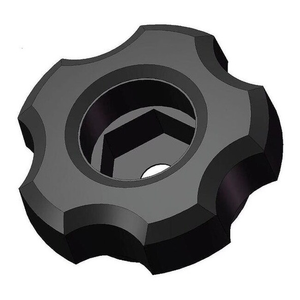 Snap Lock Fluted Knob, M6 Thread Size, 1-3/8" Dia.