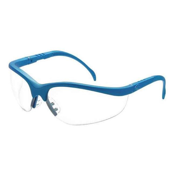Nome, Safety Glasses, Anti-Scratch, Clear Lens, Blue Frame, Half-Frame