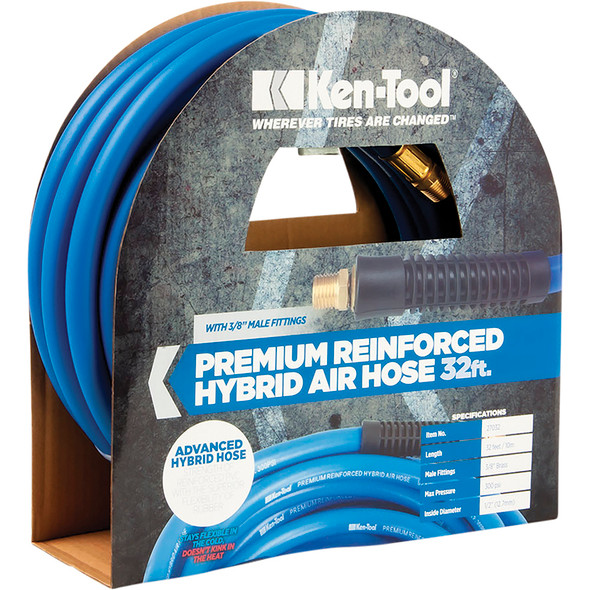 KEN-TOOL HYBRID AIR HOSE 1/2", 1/2" MPT, 32' LONG 27032