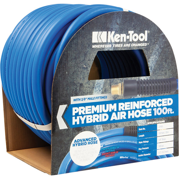 KEN-TOOL HYBRID AIR HOSE 1/2", 1/2" MPT, 100' LONG 27100