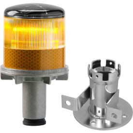 3337-00002 Solar Powered LED Strobe Lights Amber Bulb