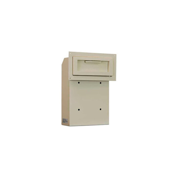 Protex Through-The-Door Depository Drop Box Beige 10""W x 4-1/4""D x 15""H