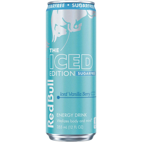 Red Bull 12 Oz. Sugar-Free Iced Vanilla Berry Energy Drink RB248897 Pack of 24