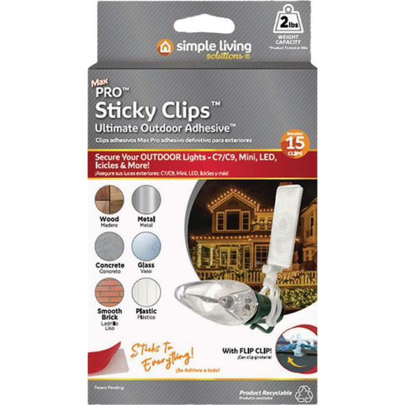 Simple Living Solutions Max PRO Sticky Clip Outdoor Adhesive (15-Pack) 734015