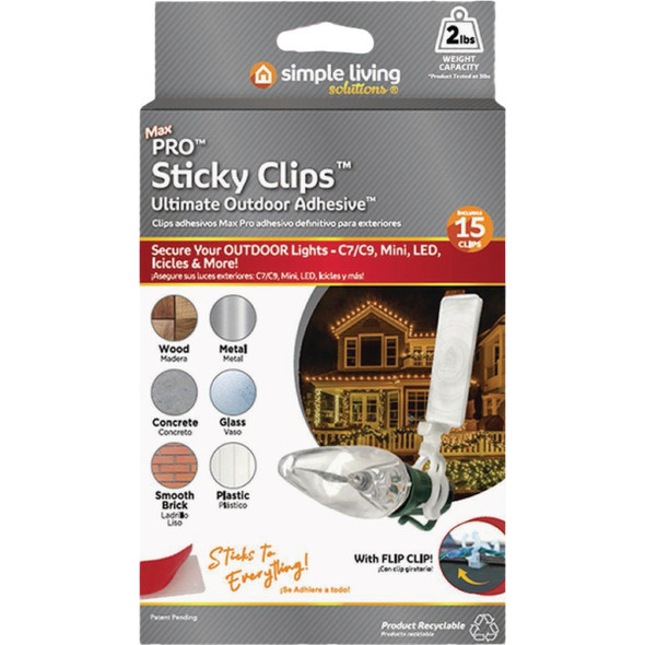 Simple Living Solutions Max PRO Sticky Clip Outdoor Adhesive (15-Pack) 734015