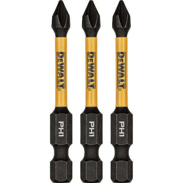 DEWALT FlexTorq 2 In. #1 Phillips Impact Screwdriver Bit (3-Pack) DWAF2PH1IR3
