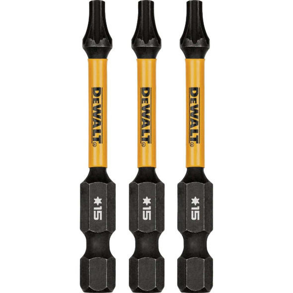 DEWALT FlexTorq 2 In. T15 TORX Impact Screwdriver Bit (3-Pack) DWAF2TX15IR3