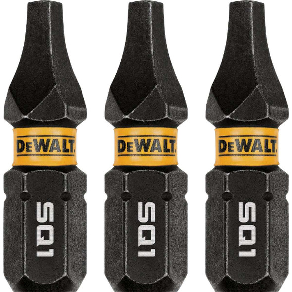 DEWALT FlexTorq 1 In. #1 Square Impact Screwdriver Bit (3-Pack) DWAF1SQ1IR3