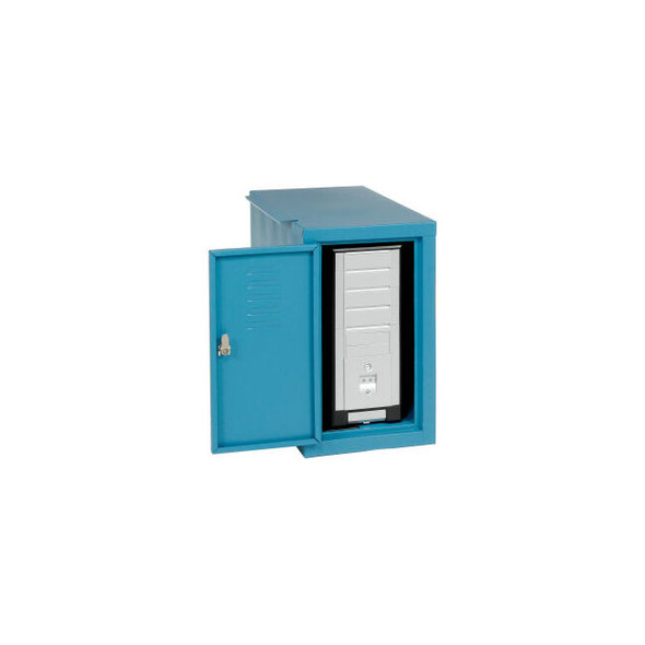 Global Industrial CPU Enclosed Side Car Cabinet 12""W x 22-1/2""D x 21-1/2""H Bl