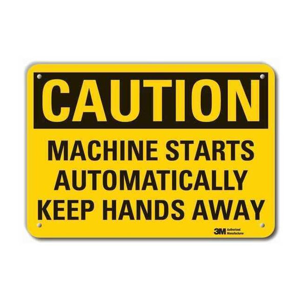 Caution Sign, 10 in Height, 14 in Width, Aluminum, Horizontal Rectangle, English