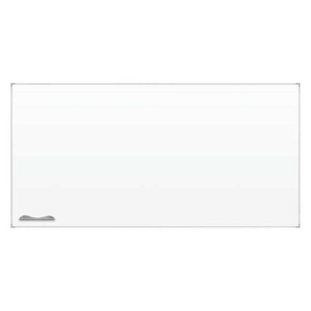 Dry Erase Board, Porcelain, 60 in, 144 in, Aluminum Frame, White, Gloss