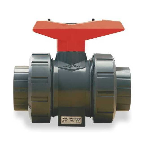 1-1/2" FNPT Polypropylene Ball Valve Inline True Union