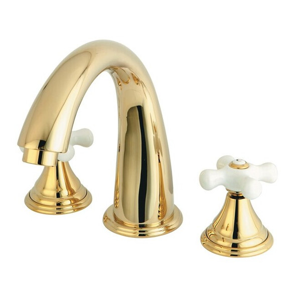Kingston Brass Roman Tub Faucet, Polished Brass, Deck Mount KS5362PX