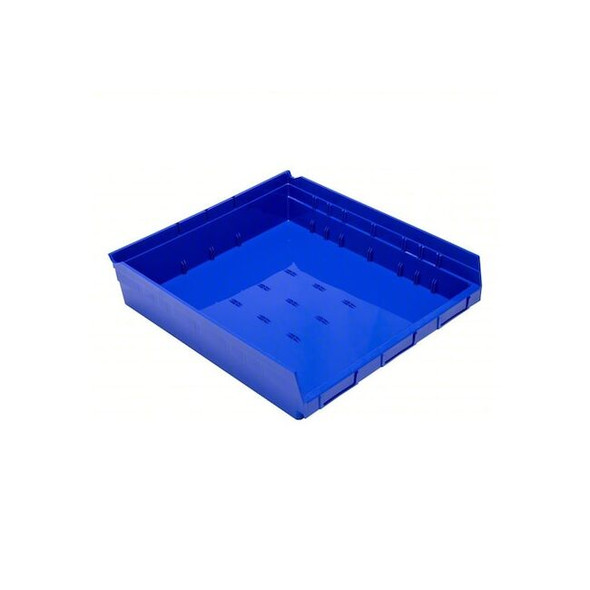 Economy nesting shelf bin, Plastic, Blue, 4 in H, 16 1/2 in W, 17 7/8 in L