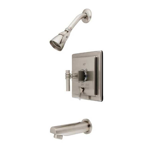 Tub and Shower Faucet, Standard, 3, Wall Mount, Brushed Nickel