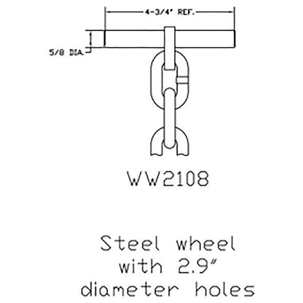 Pulling Chain for Steel Wheel w/ 2.9 dia holes WW2108