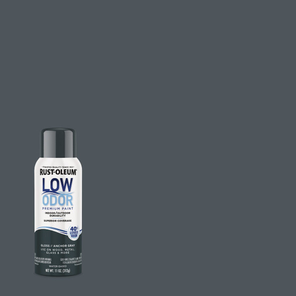 Rust-Oleum Low Odor Water-Based 11 Oz. Gloss Spray Paint, Anchor Gray 388246