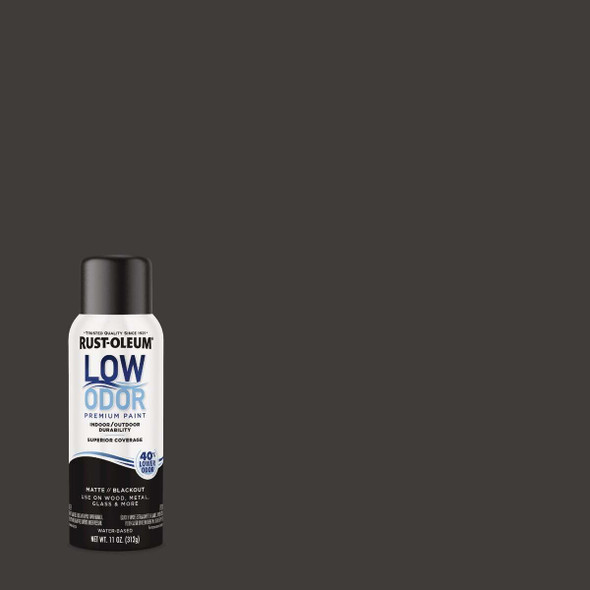 Rust-Oleum Low Odor Water-Based 11 Oz. Matte Spray Paint, Blackout 388279