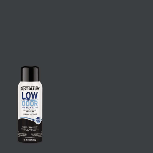 Rust-Oleum Low Odor Water-Based 11 Oz. Gloss Spray Paint, Blackout 388245