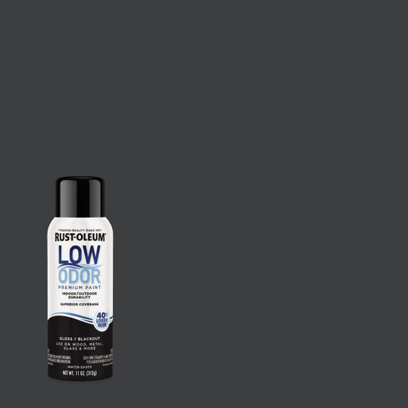 Rust-Oleum Low Odor Water-Based 11 Oz. Gloss Spray Paint, Blackout 388245