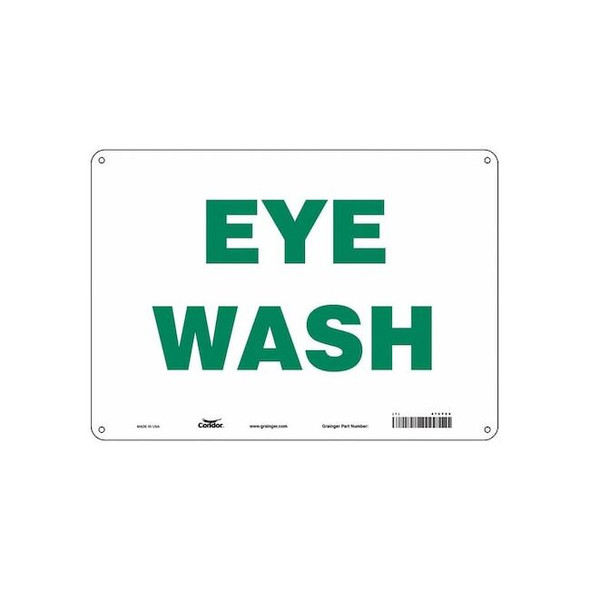 Eye Wash, 14 in W x 10 in H, Horizontal Rectangle, Polyethylene, 470Y50