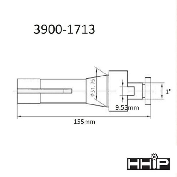 Hhip 1" R8 Shell End Mill Holder 3900-1713