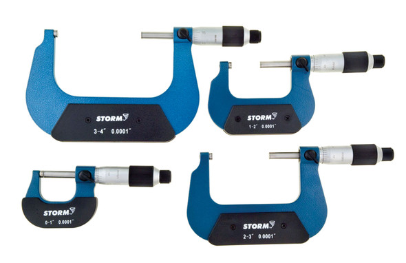 Conventional Micrometer 4pc Set, 0-4”, .0001” Graduations 3M114