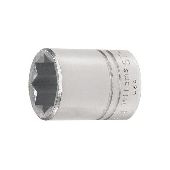 Williams 1/2" Drive, 1/2" SAE Socket, 8 Points, Standard 1/2"D,8Pt,1/2 JHWST-816