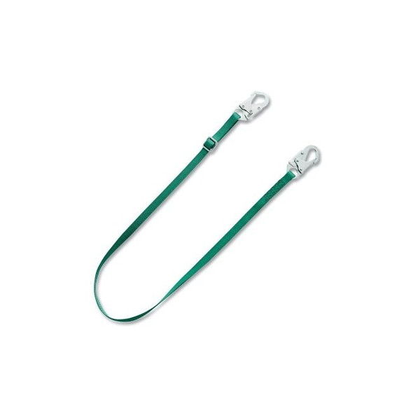 V-Series Standard Single-Leg Shock Absorbing Lanyard, 6 ft L, Green, Polyester Webbing