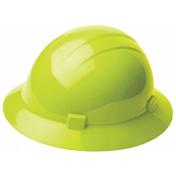Hard Hat, Americana, Polyethylene, 4 Point Ratchet, Type 1, Class E, Hi-Vis Lime