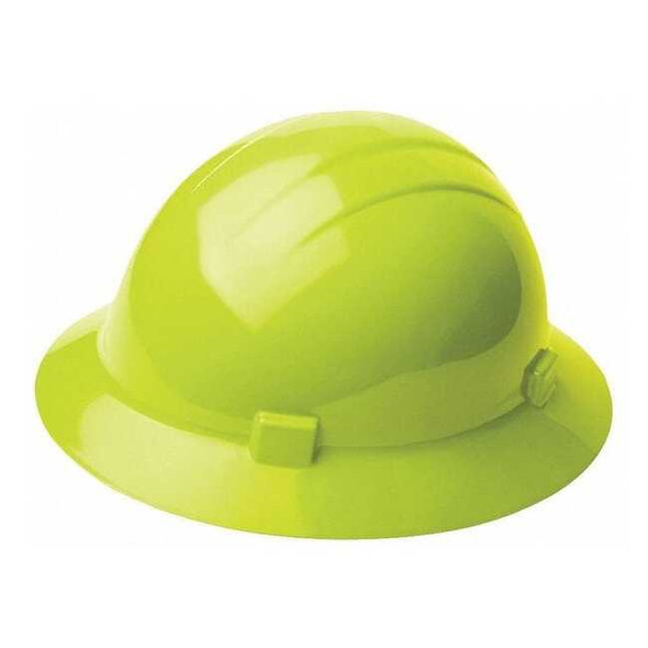 Hard Hat, Americana, Polyethylene, 4 Point Ratchet, Type 1, Class E, Hi-Vis Lime