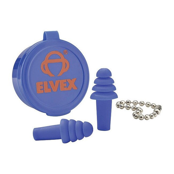 Quattro(TM) Reusable Foam Ear Plugs, Flanged Shape, 25 dB, Blue, 50 PK