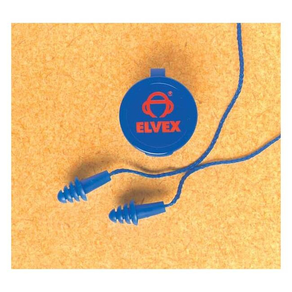 Quattro(TM) Reusable Foam Ear Plugs, Flanged Shape, 25 dB, Blue, 50 PK