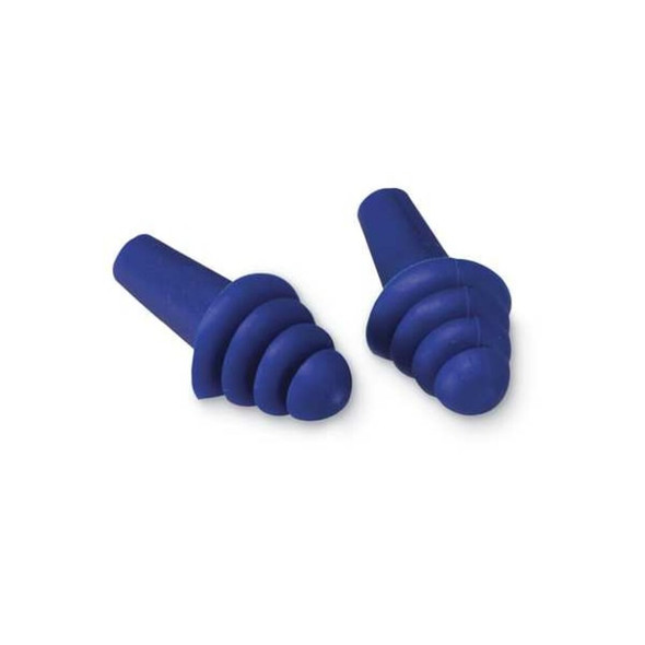 Quattro(TM) Reusable Foam Ear Plugs, Flanged Shape, 25 dB, Blue, 50 PK  EP-412