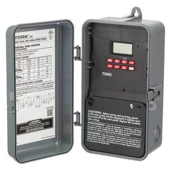 Nsi Tork Electronic Timer,7 Days,DPDT DGS100A