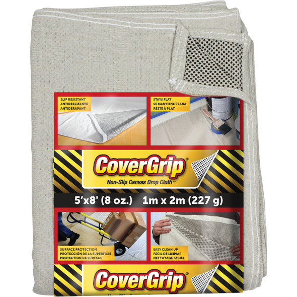 CoverGrip 5 Ft. x 8 Ft. 8 Oz. Non-Slip Safety Drop Cloth 5808