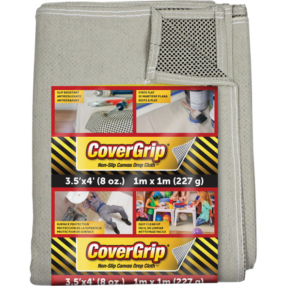 CoverGrip 3.5 Ft. x 4 Ft. 8 Oz. Non-Slip Safety Drop Cloth 35408