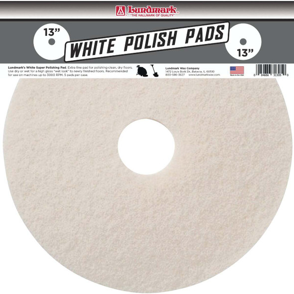Lundmark 13 In. White 175 to 300 RPM Buffing Pad (5-Pack) TKL13W