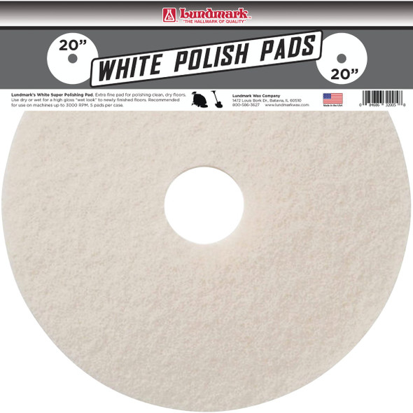Lundmark 20 In. White 175 to 300 RPM Buffing Pad (5-Pack) TKL20W
