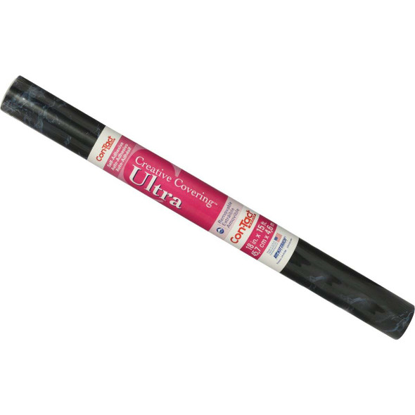 Con-Tact Creative Covering 18 In. x 9 Ft. Black Marble Self-Adhesive Shelf Liner