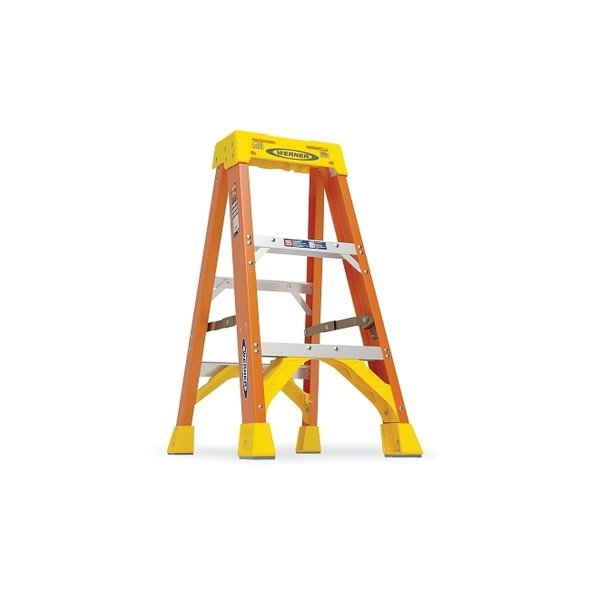 Fiberglass Stepladder, IA, 6203, 3 ft L, 18.12 in W, 300 lb Load Capacity
