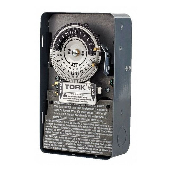 Nsi Tork Electromechanical Timer,24 hr,Gray,Metal 1101B