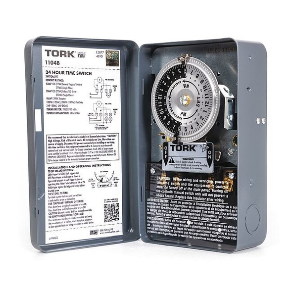 Nsi Tork Electromechanical Timer,208 to 277V 1104B