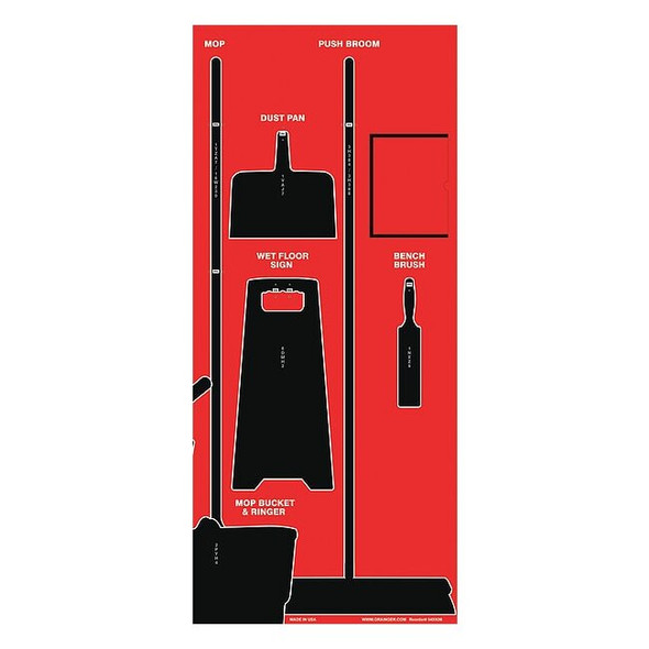 Manufacturer Varies Shadow Board, 68 in H, 30 in W, Red GPSM303