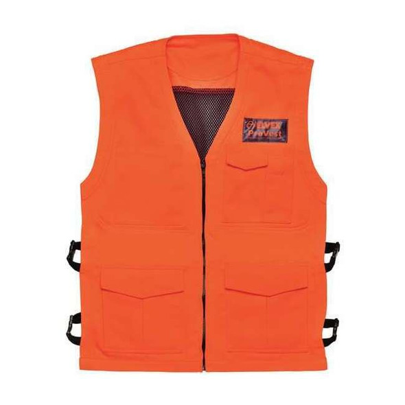 Deltaplus Vest, Cotton/Polyester, zipper Closure, Orange, Size XL JE-70XL