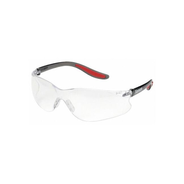 Xenon, Safety Glasses, Uncoated, Clear Lens, Black Frame, Frameless Pack of 12