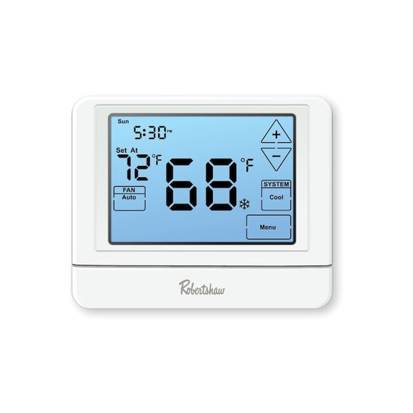 Robertshaw Digital Wall Thermostat,White,1" D RS9110T