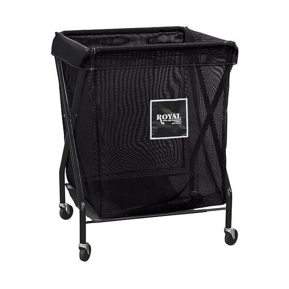 Royal Basket Trucks X-Frame Cart,8.9 cu. ft.,Black,Mesh G08-KKX-XMA-3ONN