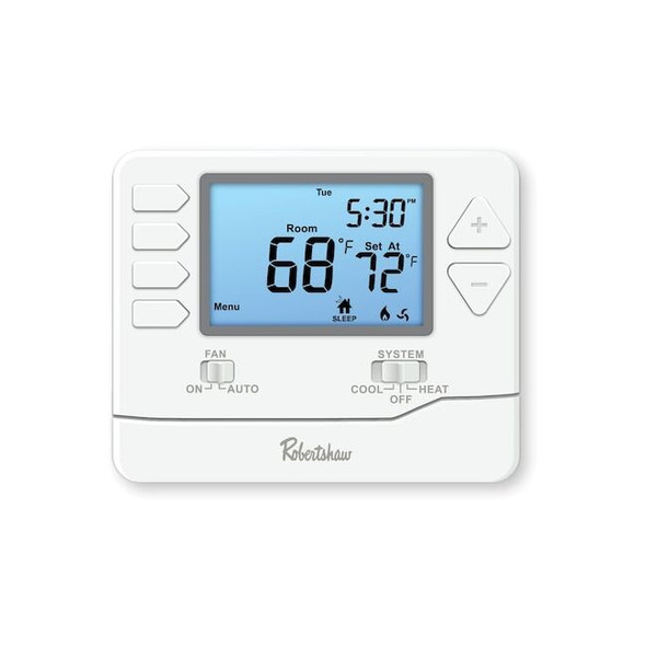 Robertshaw Digital Wall Thermostat,White,1" D RS9220